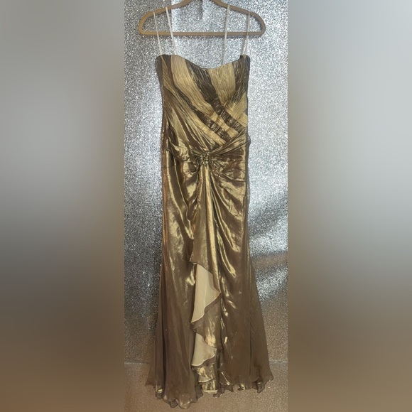 Beautiful Elegant Gold Atelier Alyce Seralina Collection Evening Gown Size 10 - Picture 1 of 16